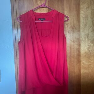 INC International Concepts Red Sleeveless Cowl Neck Blouse